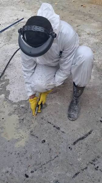 Injeção de nata de cimento - execução 1